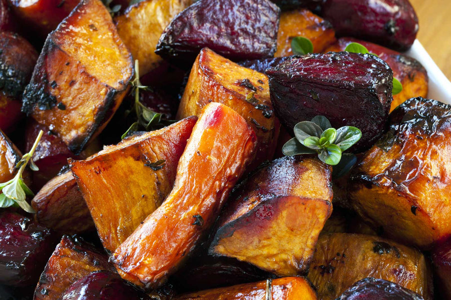 Roasted Root Vegetables with Rosemary Infused Olive Oil